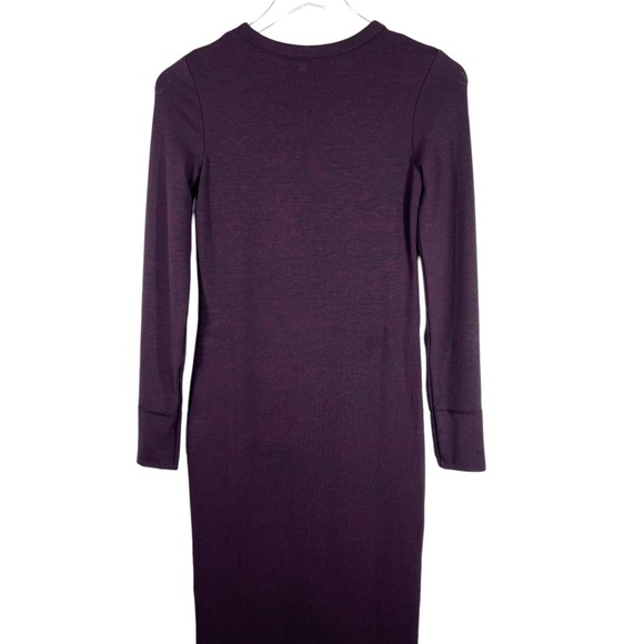 FRENCH CONNECTION Wine Color Long Sleeve Crewneck Midi Sweater Dress - Picture 8 of 10